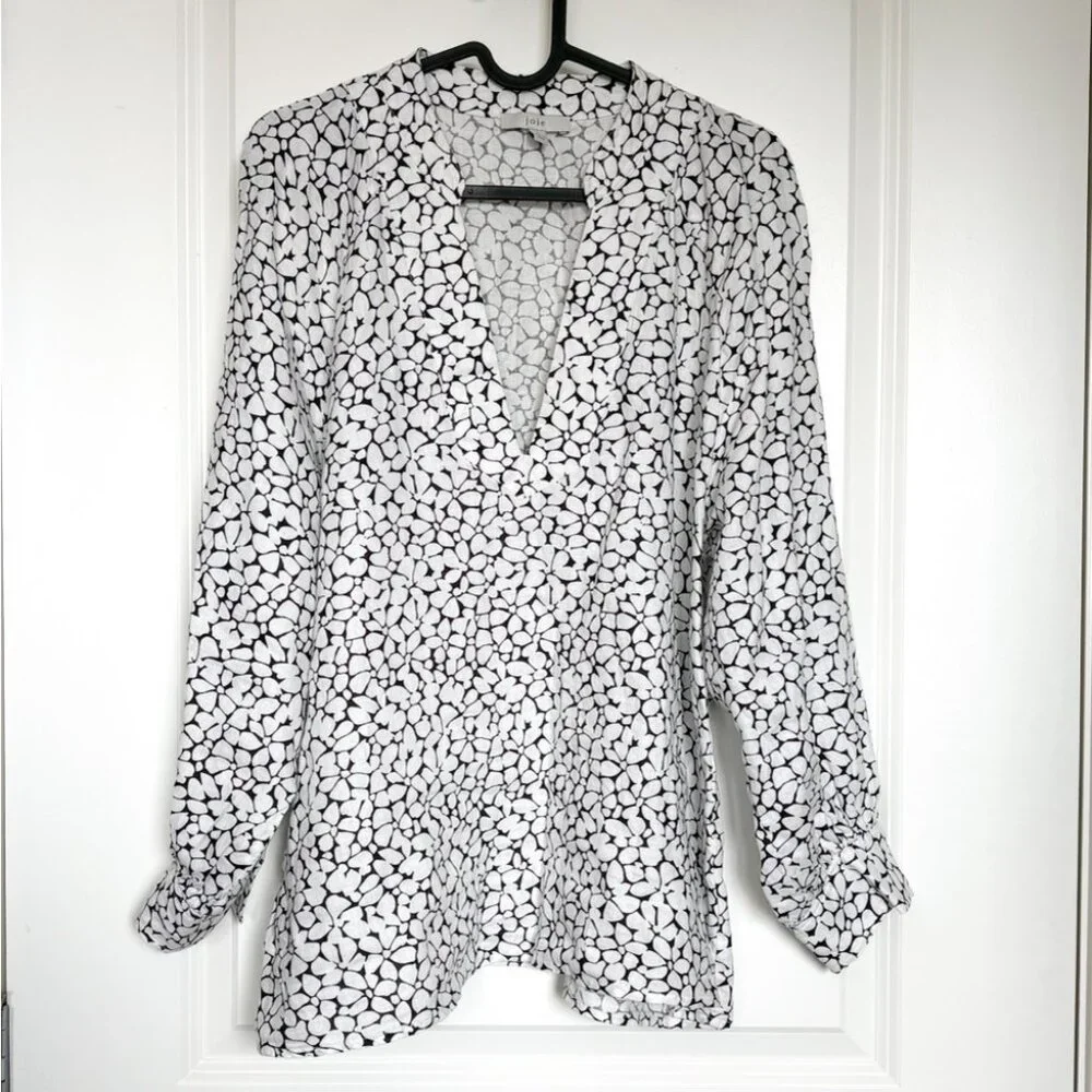 Joie Perci Floral 100% Linen Top Lightweight Summer Blouse - Picture 3 of 6